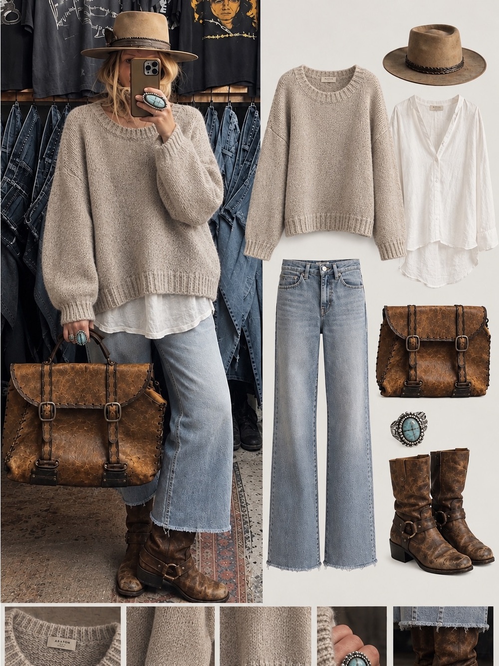 Aritzia Babaton Relaxed Crewneck Sweater in Oatmeal - Wool/Alpaca